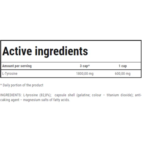 Амінокислота для спорту Trec Nutrition Tyrosine 60 caps / 60 servings: Смак Без вкуса