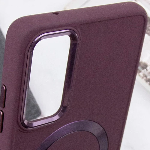 Чехол для телефонов TPU Case Bonbon Metal Style with MagSafe Plum for Samsung A256 Galaxy A25 5G: Цвет бордовый