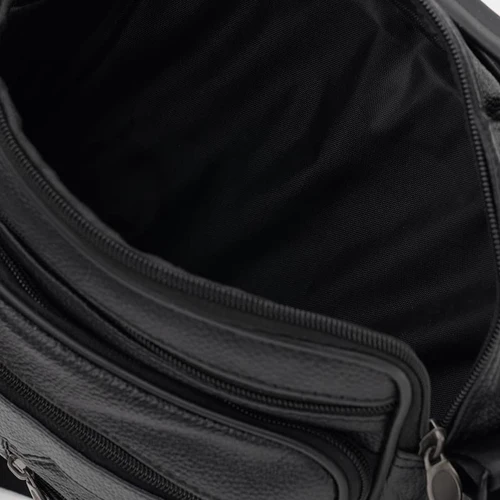 Мужская сумка через плечо Borsa Leather черная (K16687-3-black): Тип ручки Короткая ручка, Плечевой ремень