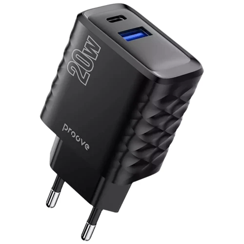 Зарядний пристрій Proove Wall Charger USB+USB-C Speed Surge 20W Black (WCSS20120001)