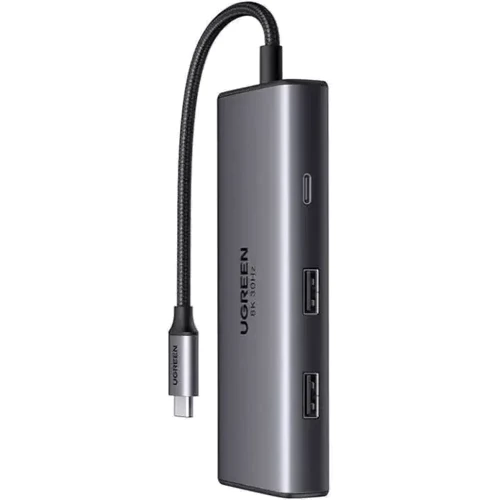 Адаптер Ugreen Adapter CM498 USB-C to 2xHDMI+2xUSB3.0+USB-C+PD 100W (15852): Интерфейс подключения USB-C