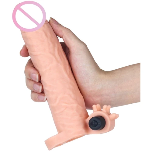 Насадка на член LYBAILE Pleasure X-Tender Vibrating Penis Sleeve Add 2" Flesh 4