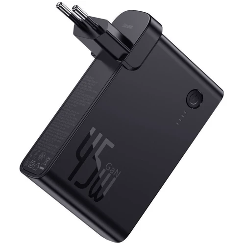 Зарядное устройство Baseus Wall Charger Power Station GaN 2xUSB-C 45W + Power Bank 1000mAh Black (PPNLD-F01): Сила тока 2.4А и более