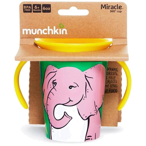 Чашка-непроливайка Munchkin Miracle 360 ° Trainer cup Слон 177 мл (05177201.01): Матеріал пластик