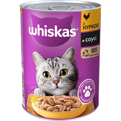 Влажный корм для котов Whiskas с курицей в соусе 400г (5900951020889)