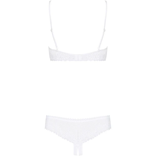 Ажурный эротический комплект Obsessive Alabastra set white S/M