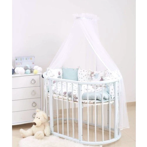 Постельный комплект 6 эл. Twins Dolce бампер подушки 4064-D-311, Forest mint, мятный: Размер для кроваток 120x60см