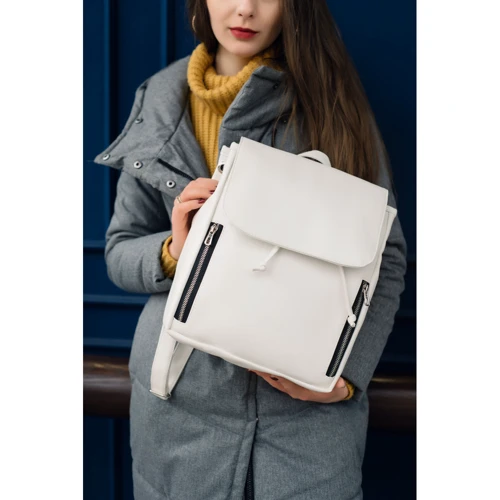 Женский рюкзак Sambag Loft MET белый (22203008): Материал Искусственная кожа