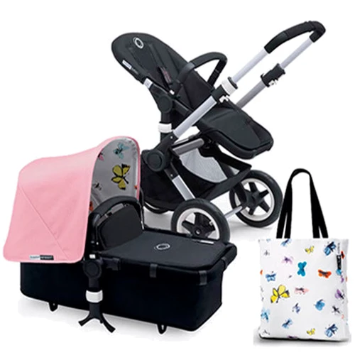 Универсальная коляска 2в1 Bugaboo BUFFALO Andy Warhol BUTTERFLIES-PINK