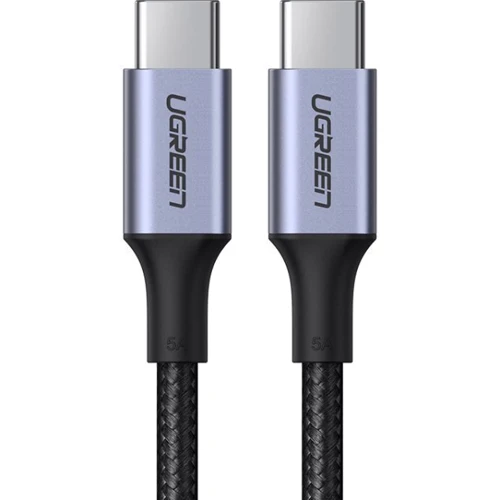 Кабель UGREEN USB-C to USB-C US316 5A 100W 1.5m Black: Тип USB-C - USB-C