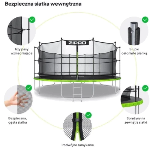 Батут Zipro Jump Pro з внутрішньою сіткою 16 футів 496 см (M-1600647) фото 4
