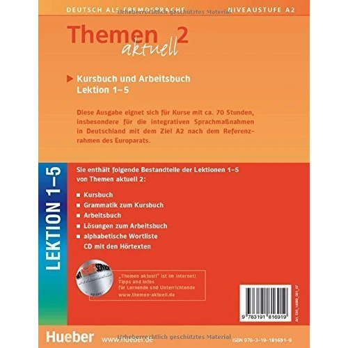 Themen aktuell 2: Kursbuch und Arbeitsbuch mit Audio-CD, Lektion 1–5: Виробник Hueber