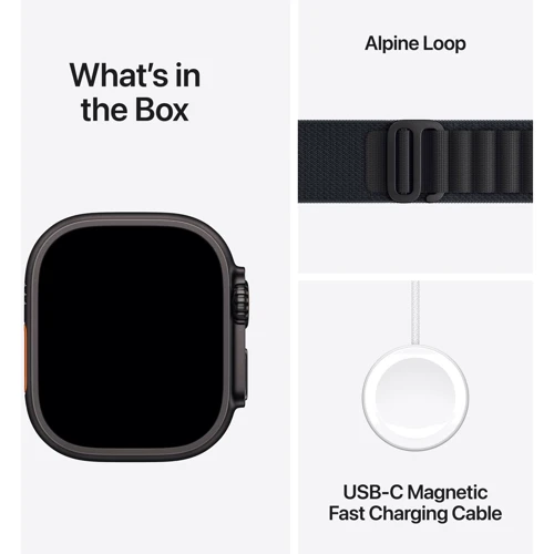Apple Watch Ultra 3 GPS + Cellular 49mm Black Titanium Case with Black Alpine Loop - Small (MF0Q4)