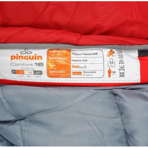 Спальный мешок Pinguin Comfort PFM (-1/-7°C) 175 см - Right Zip Red (PNG 234831): Длина 175 см
