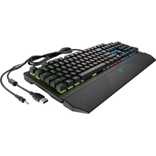 Клавиатура HP Pavilion Gaming 800 LED 108key Red Switch USB Black (5JS06AA): Подключение проводное