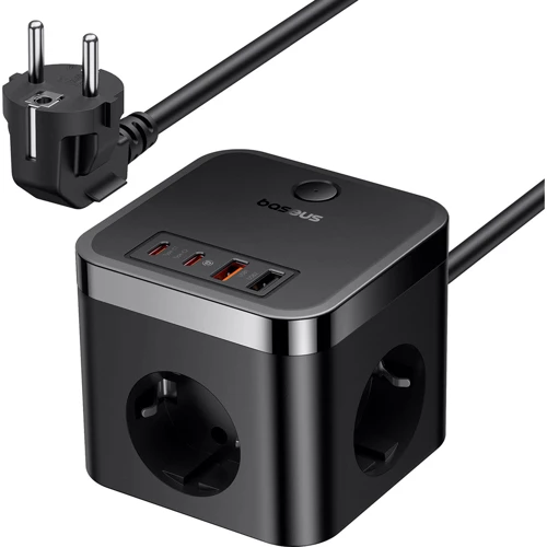 Зарядний пристрій Baseus Wall Charger 3AC+2xUSB+2xUSB-C PowerCombo Cube Power Strip 30W 1.5m Black: Особливості USB-C