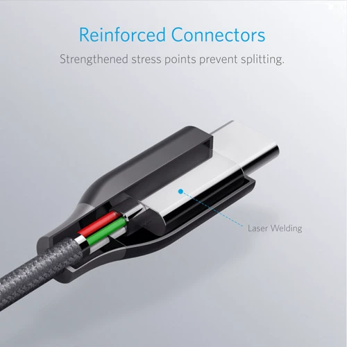 Кабель ANKER Cable USB-C to USB-C 2.0 Powerline+ V3 1.8m Grey (A81880A1) фото 3
