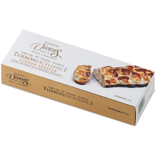 Суфле из твердой хрустящей нуги Vicens Excellence c миндалем 100 г (8410495011368)