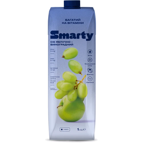 Сок Smarty яблочно-виноградный 1л (2612003)