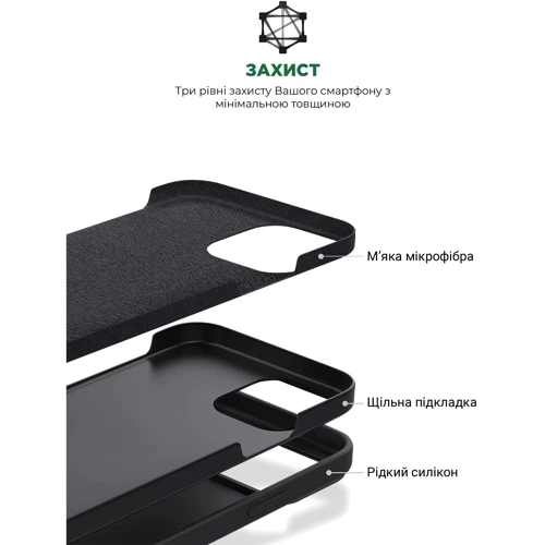 Чехол для iPhone ArmorStandart ICON2 MagSafe Black for iPhone 15 Pro Max (ARM72748): Материалы Силикон