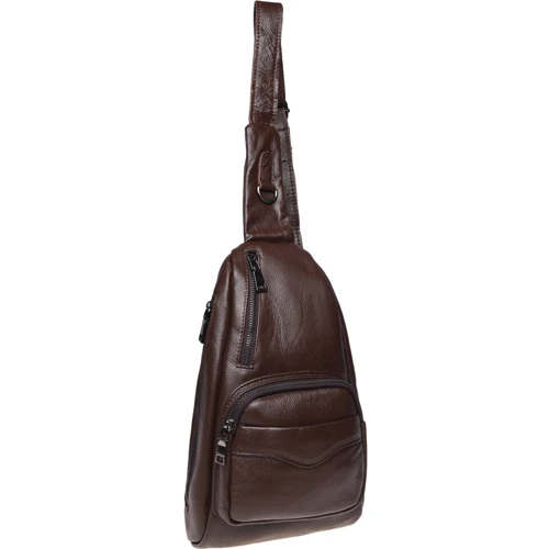 Мужская сумка-слинг Borsa Leather коричневая (K1029-brown): Материал Натуральная кожа