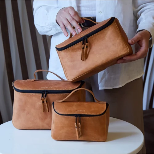 Косметичка INCARNE Timeless Коньяк M 22x13.5x10 см фото 8