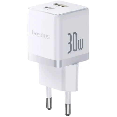 Зарядное устройство Baseus Wall Charger Palm USB-C+USB 30W White (P1011160A213-00)