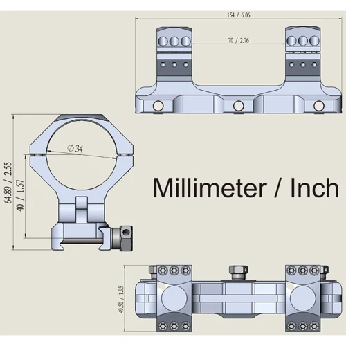 Моноблок Vector Optics 34 мм высокий 20MOA (SCTM-58)