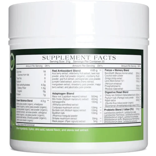 Earth’s Creation Superfoods Greens and Reds Зелені та червоні суперпродукти для мозкової активності 537 г смак персик: Форма випуску Порошок