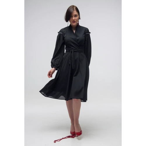 Платье FLFashion Иллюзия ТПИ 2772 48 черное повседневное удлиненное миди: Вид Повседневные платья