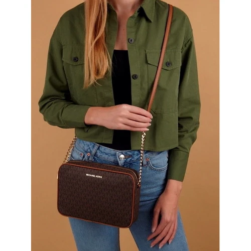 Женская сумка кросс боди Michael Kors JET SET LG EW CROSSBODY темно-коричневая (32F1GJ6C7B200): Пол Женский