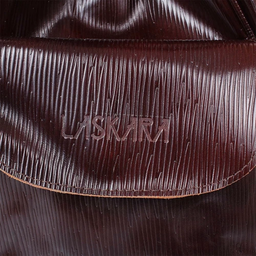 Женская сумка саквояж Laskara коричневая (LK-DD233-choco-cognac): Тип ручки Длинная ручка, С двумя ручками