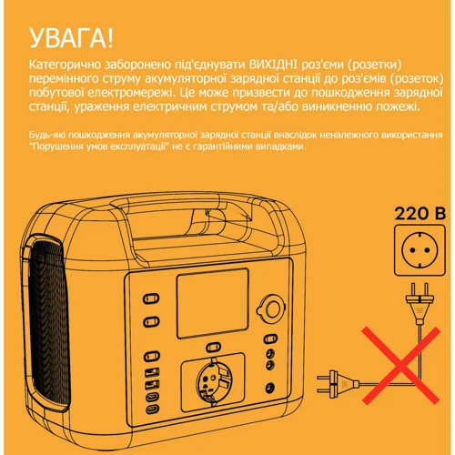 Зарядная станция FlashFish P63 520Wh 500W: Размер, мм 306x200x176