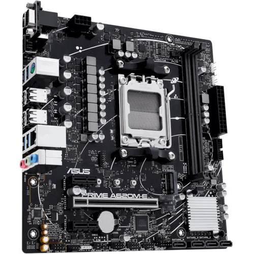 Asus Prime A620M-E-CSM: Разъемы на плате СОМ, USB 2.0, USB 3.2 Gen 1, PCI Express x1