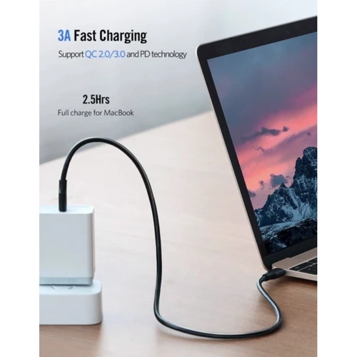 Кабель Ugreen USB-C to USB-C 3A 50cm Black (50996): Довжина 50 см