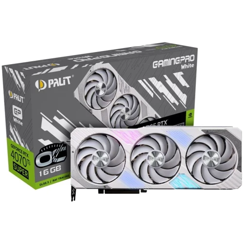 Видеокарта Palit GeForce RTX 4070 Ti SUPER GamingPro White OC (NED47TST19T2-1043W): Объем памяти, Гб 16