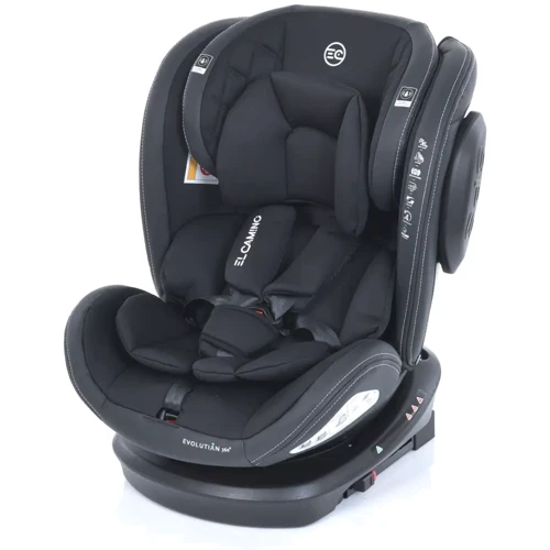 Автокресло El Camino Evolution 2 360 ME 1045 ISOFIX 0-36 кг melange black (ME 1045 melange black): Внутренние ремни 5-ти точечные ремни безопасности с мягкими накладками регулируются под рост ребенка