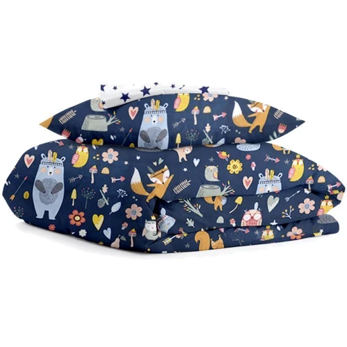 Комплект постельного белья Cosas Animals-Indi-Blue звезды синие на белом подростковый 155х215 см (Animals-Indi_Blue_155): Тип постельный комплект