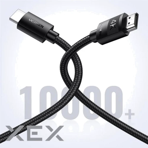 Кабель и переходник HDMI M - M 1.0 м V2.0 4K Cafule Ugreen в полиуретановой оплетке HD119
