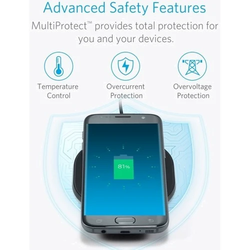 Зарядний пристрій ANKER Wireless Fast Charger 10W Black (A2513H12): Кількість USB-портів немає