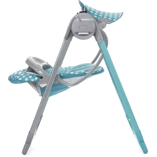 Крісло-гойдалка Chicco Swing Up Turquoise: Додаткові зручності подголовник, съемная обивка, пульт ду, блок с музыкой, контроль скорости движения, звуковое сопровож