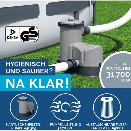 Бассейн Bestway каркасный круглый 549-122 см (56462) (фильтр-насос, лестница, тент, коробка) фото 4