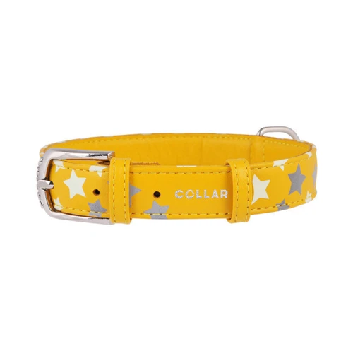 Нашийник Collar Glamour з візерунком Зірочка світиться 38-49 см 25 мм жовтий (4823089301389): Колір жовтий