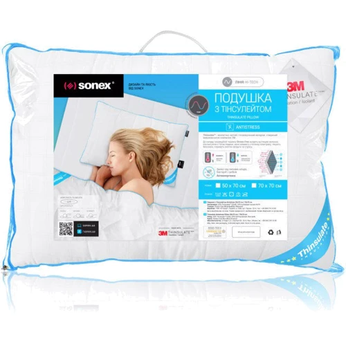 Подушка Sonex Antistress 70х70 см біла (SO102048): Тип Обычная подушка