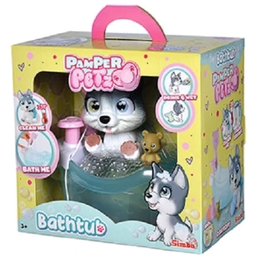 Игровой набор Pamper Petz Купание хаски с ванночкой и аксессуаром (5953560)