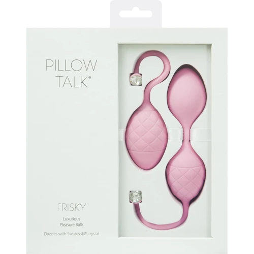 Роскошные вагинальные шарики PILLOW TALK - Frisky Pink с кристаллом Сваровски