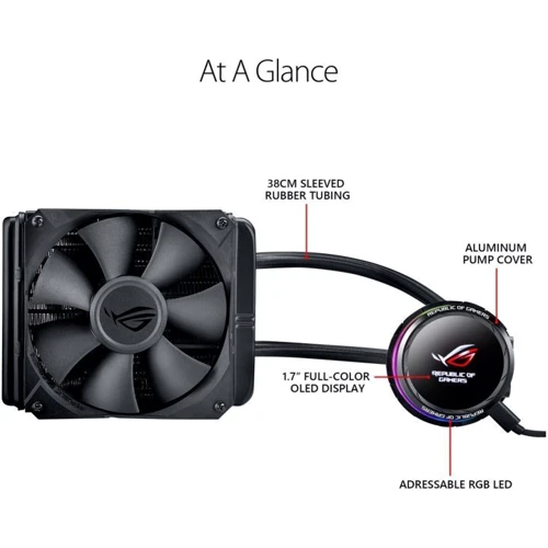 Кулер ASUS ROG-RYUO-120 (90RC0010-M0UAY0): Регулировка оборотов широтно-импульсная модуляция (PWM)