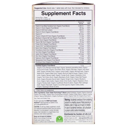 Garden of Life MyKind Organics, Prenatal Once Daily, 90 Vegan Tablets (GOL-11857): Тип Мультивитамины