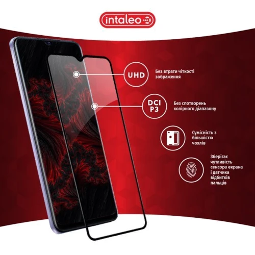 Аксессуар для смартфона Intaleo Tempered Glass Full Glue Black for Vivo Y21S: Цвет черный