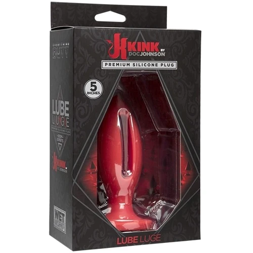 Силиконовая анальная пробка Doc Johnson Kink Lube Luge Premium Silicone Plug 5", 11,43х4,8 см, красный
